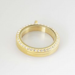 Yellow Gold Bling Screw Top Locket